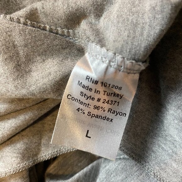 Soft Surroundings Long Sleeve Tunic Zip Back Size Large Light Heather Gray - Picture 4 of 6